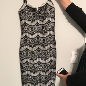 Black & white Lace midi dress from GUESS